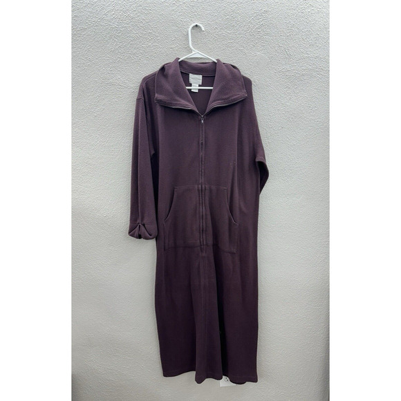 Baxter & Wells Intimates Robe Size Medium Zip Up Purple Maxi Housewear - Picture 1 of 12